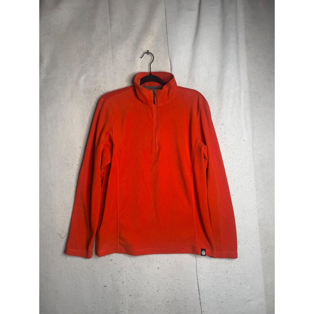 REI Co-op Mens Quarter Zip Fleece Pullover Orange Mock Neck 22-M-17490-FA15 M